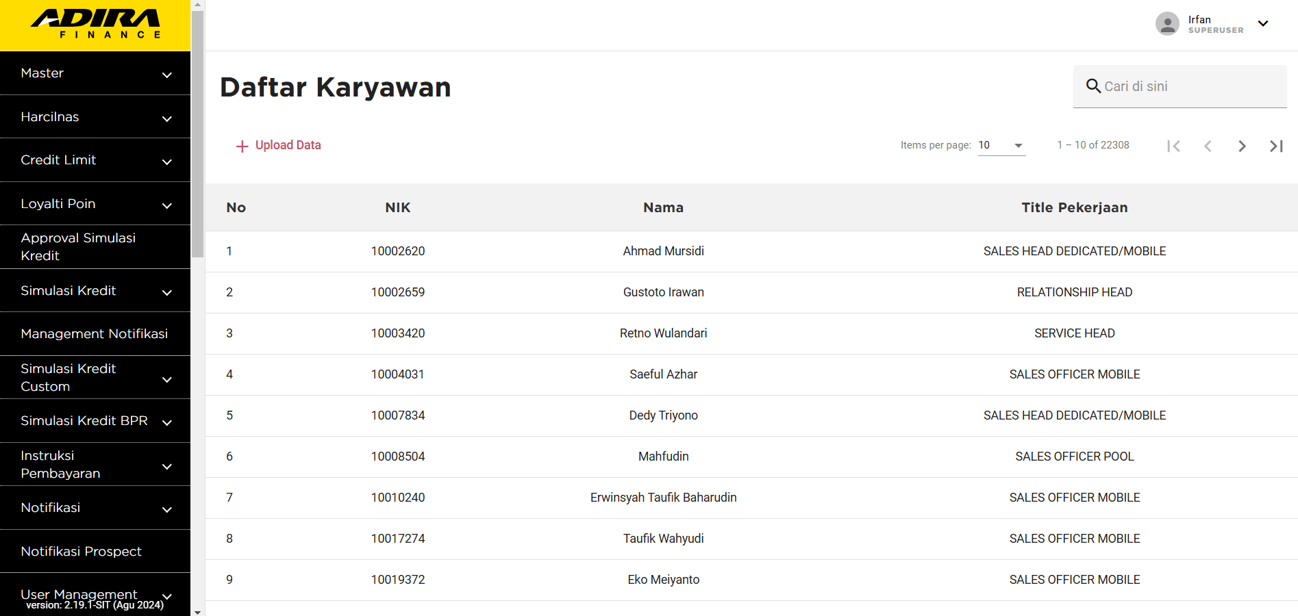 Adiraku Dashboard screenshot 2